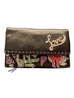 Brighton Kiss Me Flap 'Love' Studded Foldover Clutch
